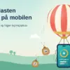 Illustrasjon av en mobiltelefon som henger under en luftballong og slipper sandsekker med ikoner for bilder, dokumenter, hurtigbuffer og duplikater, mens en snegle blir liggende etter på bakken, sammen med teksten «Slipp ballasten og få fart på mobilen».